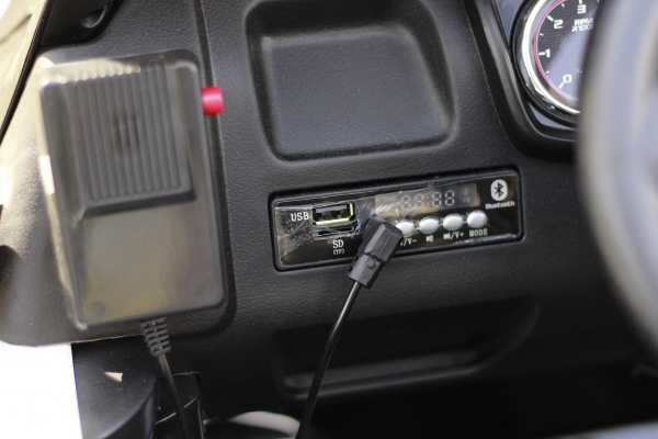 Masinuta electrica Ford Ranger POLICE 90W cu Scaun TAPITAT #Negru [6]