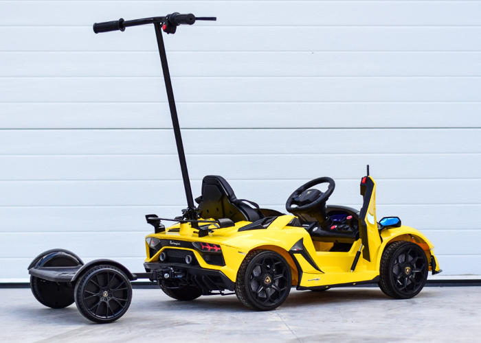 Masinuta electrica Lamborghini SVJ cu hoverboard, Galben [7]