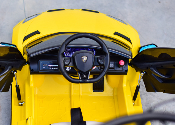 Masinuta electrica Lamborghini SVJ cu hoverboard, Galben [10]