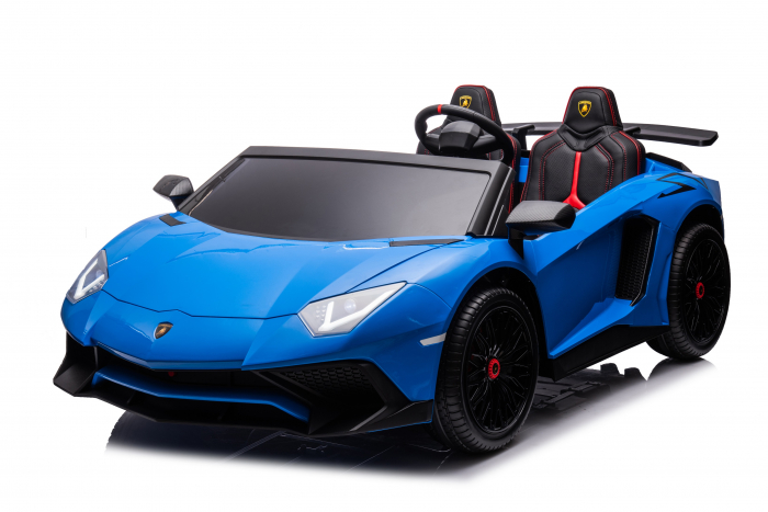 Masinuta Electrica Pentru Copii 3-15 Ani, Lamborghini Aventador Sv 300w 24v Premium, Culoare Albastra