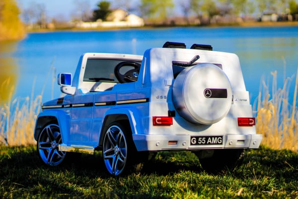 Masinuta electrica Mercedes G55 AMG 12V CU ROTI MOI #Alb [4]