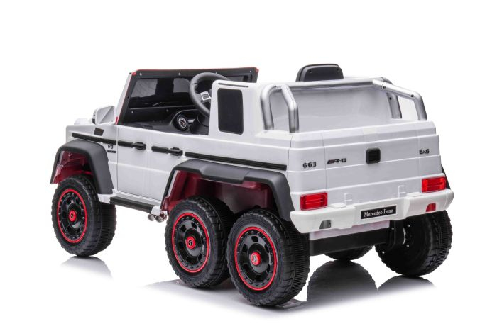 Masinuta electrica Mercedes G63 6x6 210W 12V 10Ah Premium, culoare alba [5]