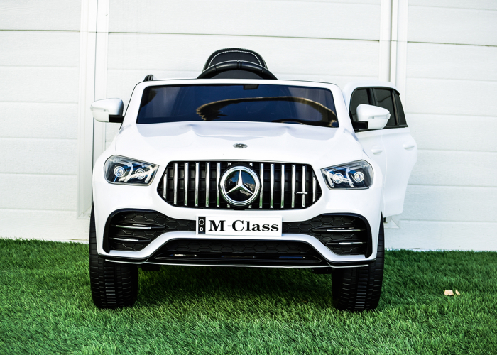 Masinuta electrica Mercedes M-class 4x4 140W 12V, scaun tapitat, culoare Alb [3]