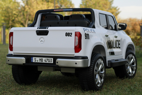 Masinuta electrica Mercedes POLICE X-Class 4x4 STANDARD #Alb [3]