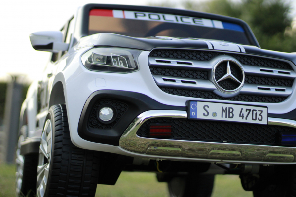 Masinuta electrica Mercedes POLICE X-Class 4x4 STANDARD #Alb [2]