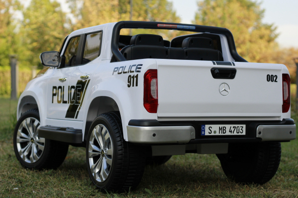 Masinuta electrica Mercedes POLICE X-Class 4x4 STANDARD #Alb [4]