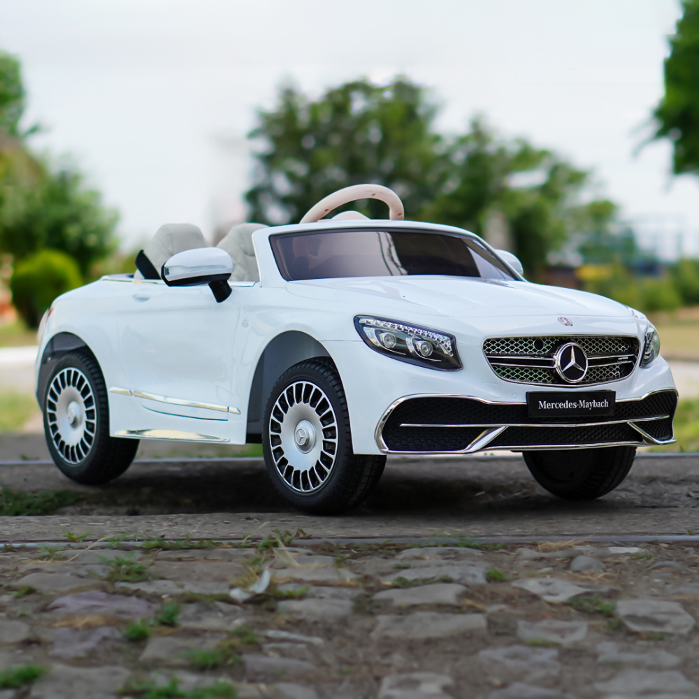 Masinuta electrica Mercedes S650 MAYBACH, 90W, 12V, PREMIUM #Alb [4]