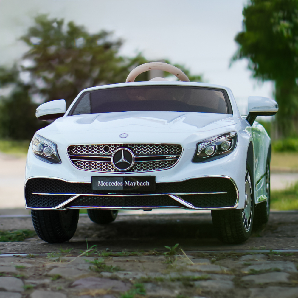 Masinuta electrica Mercedes S650 MAYBACH, 90W, 12V, PREMIUM #Alb [2]