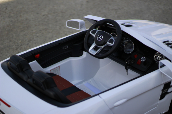 Masinuta electrica Mercedes SL65 AMG CU SCAUN TAPITAT #Alb [7]