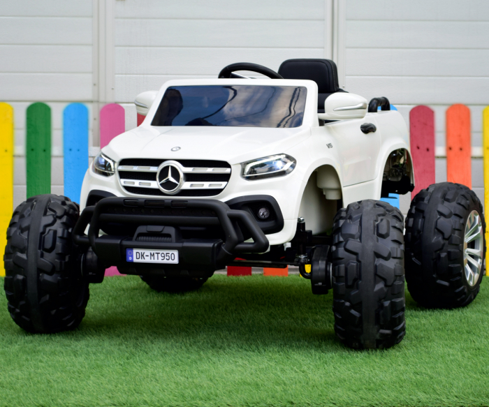 Mercedes X-Class Monster Truck, 4x4, scaun tapitat, roti moi, alb [12]