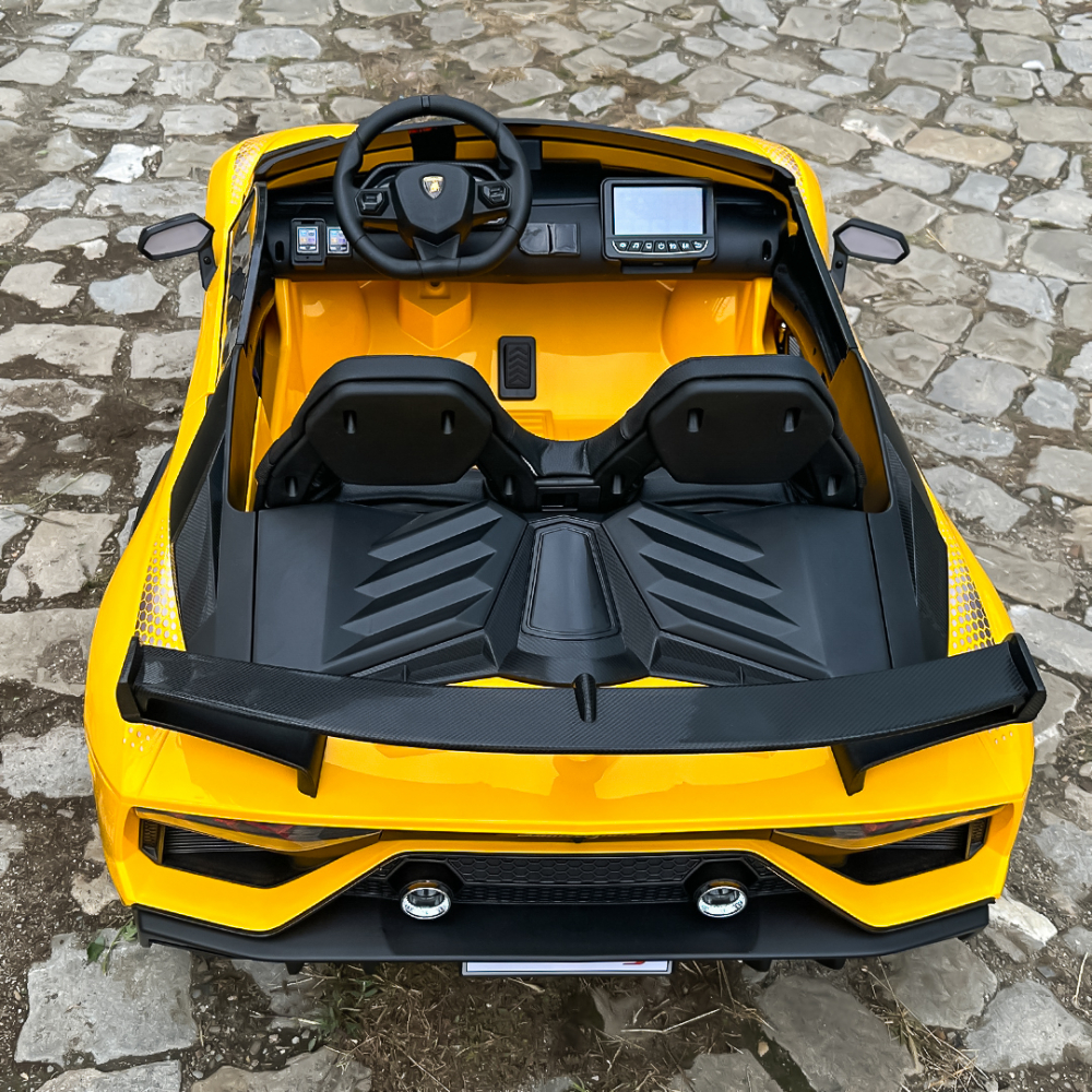 Masinuta electrica pentru 2 copii Lamborghini Aventador Xago 12V 90W Deluxe, Galben [15]