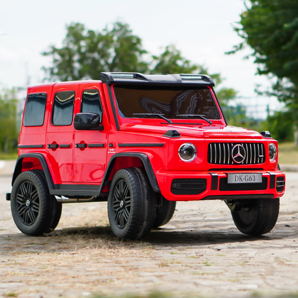 Masinuta electrica pentru 2 copii Mercedes G63, tractiune 4x4, putere 800W, 24V, 14Ah, Mp3 rosie [4]
