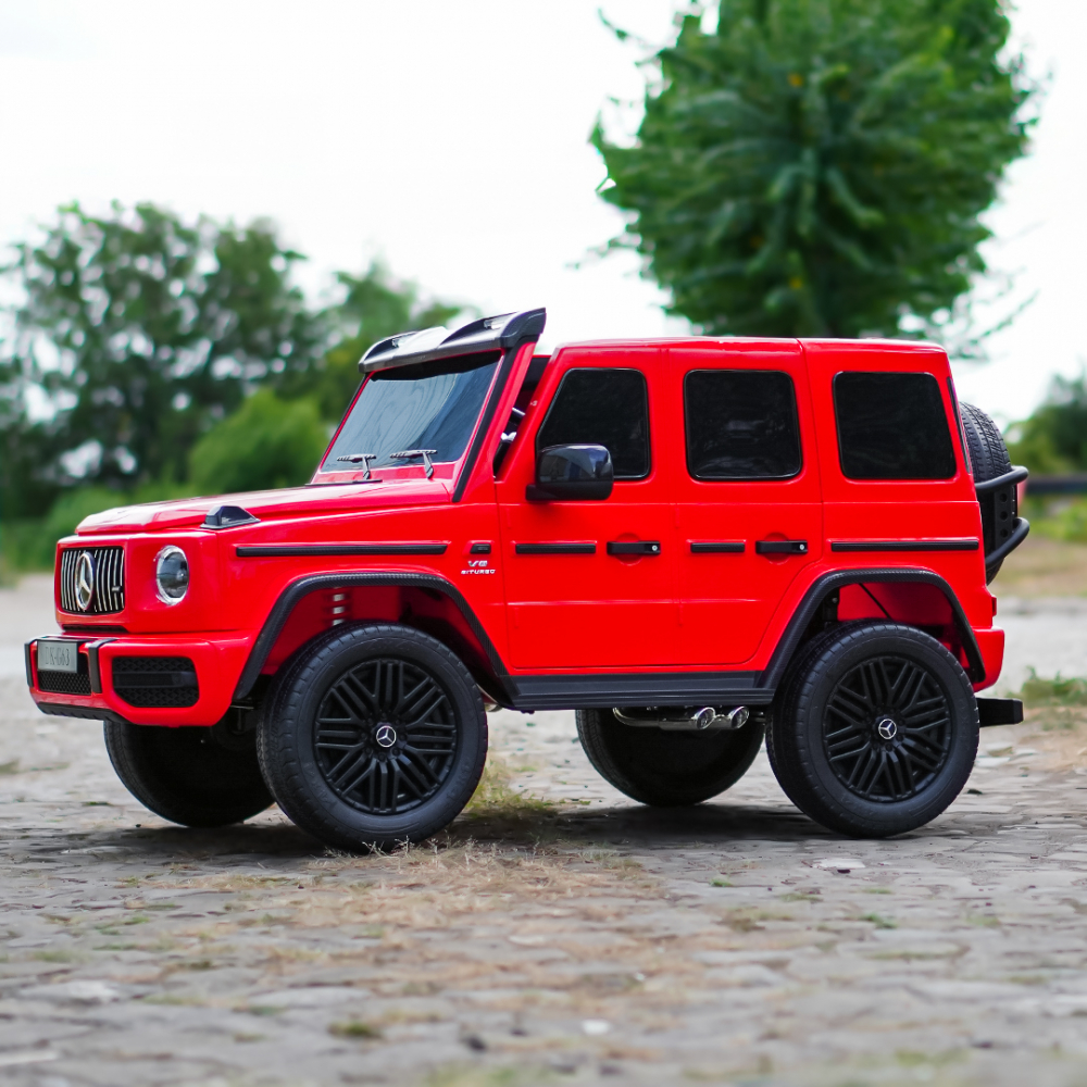 Masinuta electrica pentru 2 copii Mercedes G63, tractiune 4x4, putere 800W, 24V, 14Ah, Mp3 rosie [5]
