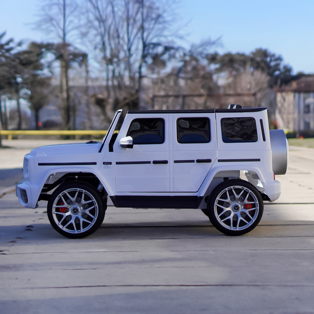 Masinuta electrica pentru 2 copii Mercedes G63 XXL 4x4 180W 12V PREMIUM culoare Alba [5]