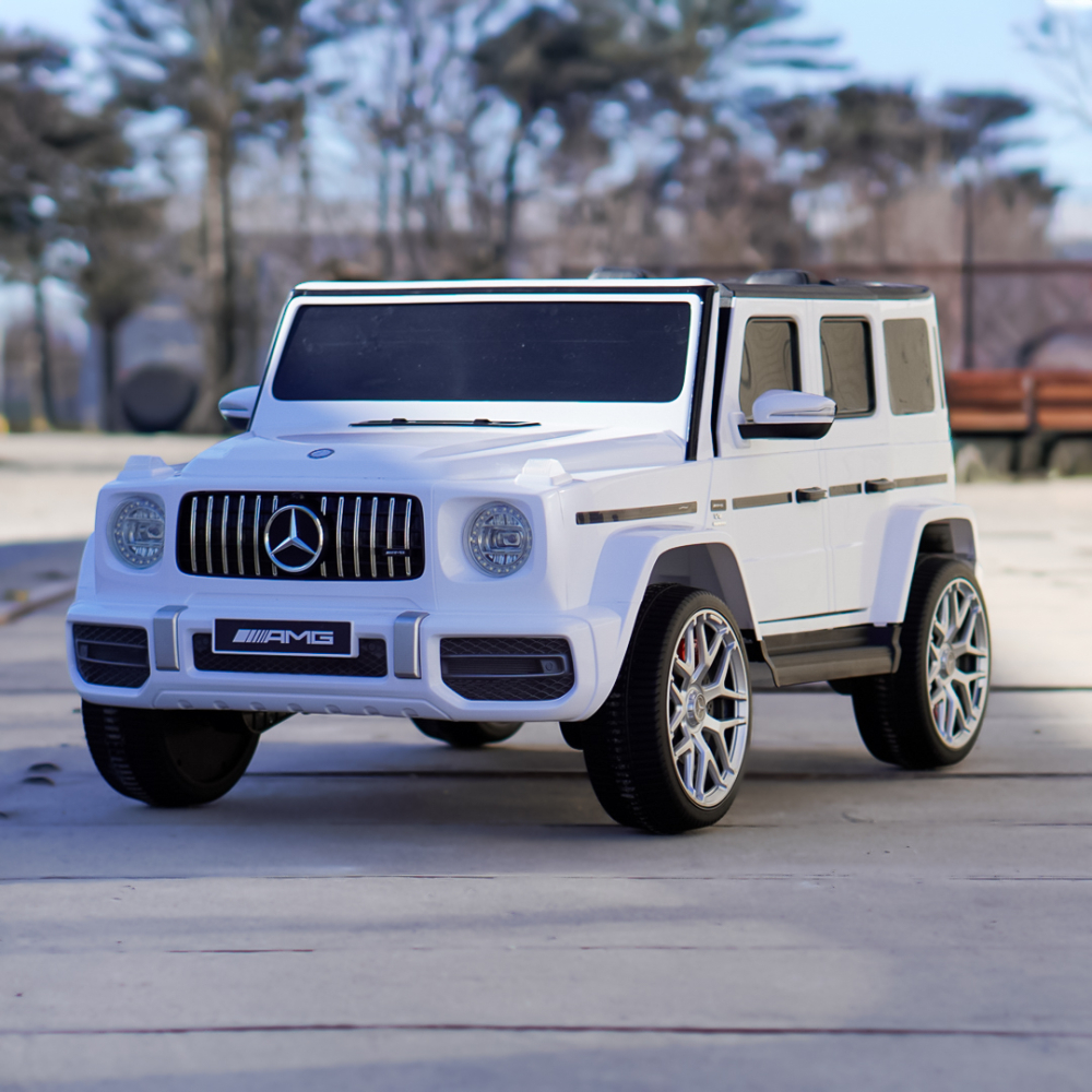 Masinuta electrica pentru 2 copii Mercedes G63 XXL 4x4 180W 12V PREMIUM culoare Alba [3]