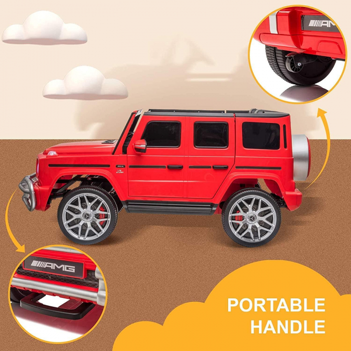 Masinuta electrica pentru 2 copii Mercedes G63 XXL 4x4 180W 12V PREMIUM culoare Rosu [2]
