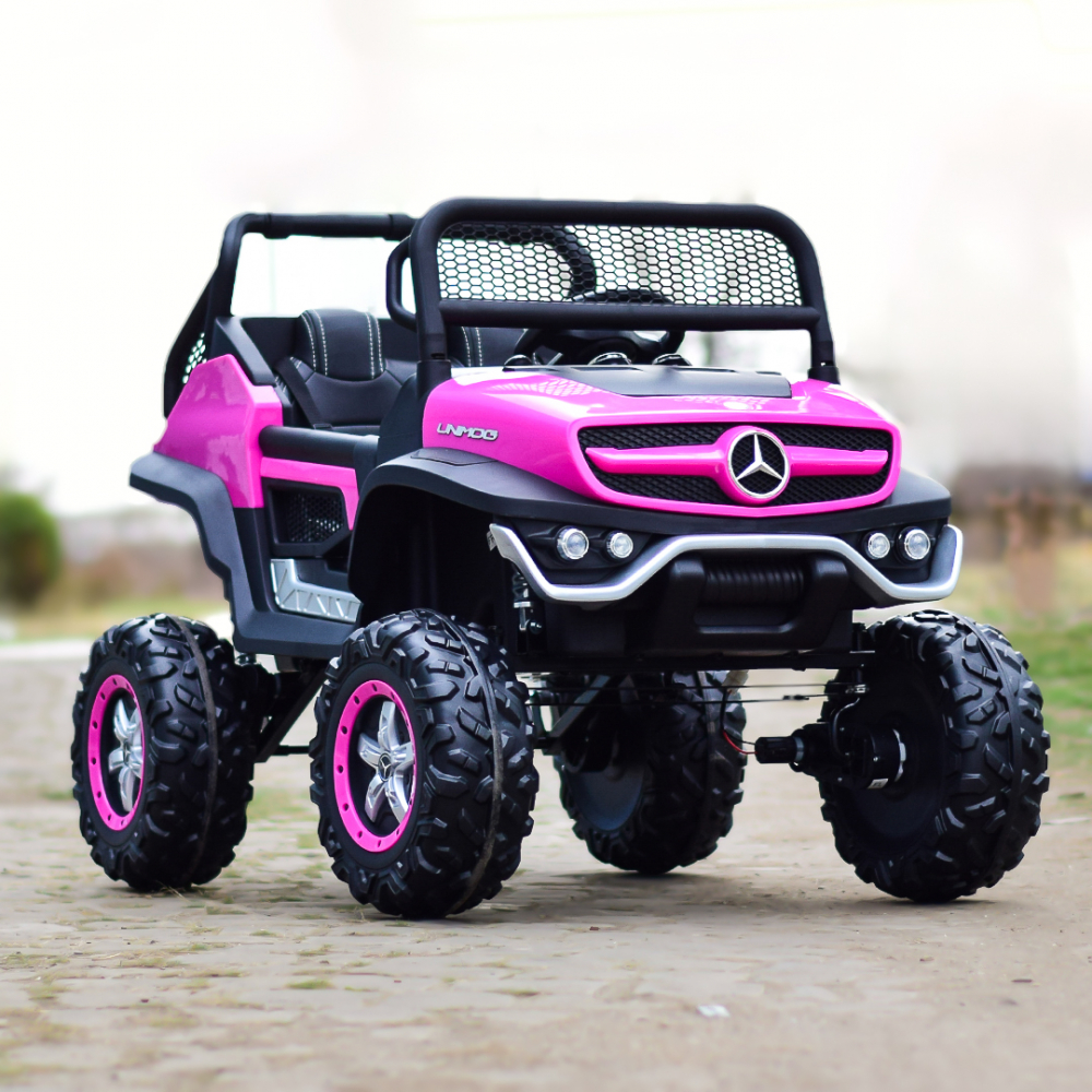 Masinuta electrica pentru 2 copii Mercedes UNIMOG 4x4 140W PREMIUM culoare Roz [2]