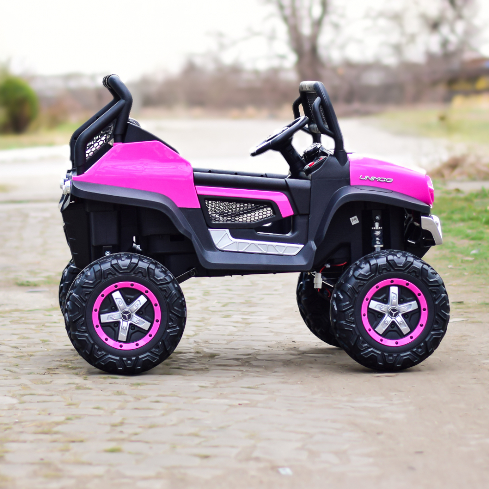 Masinuta electrica pentru 2 copii Mercedes UNIMOG 4x4 140W PREMIUM culoare Roz [10]