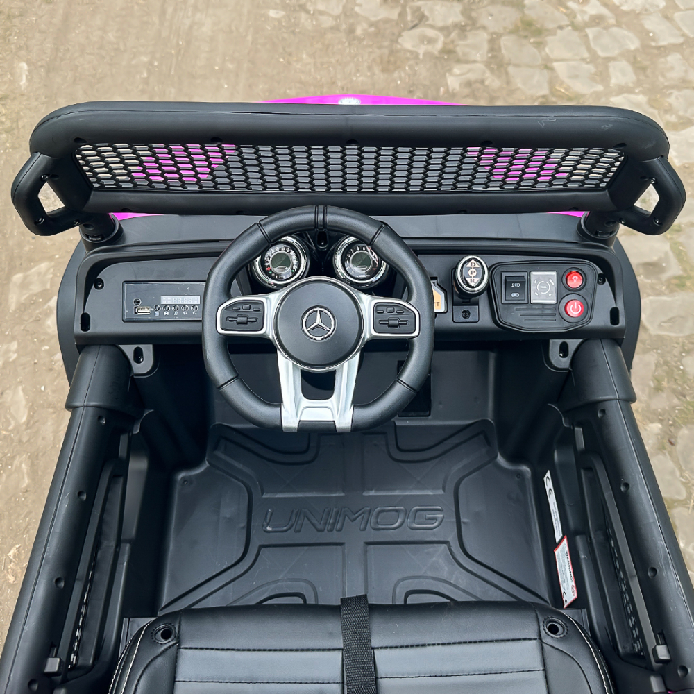 Masinuta electrica pentru 2 copii Mercedes UNIMOG 4x4 140W PREMIUM culoare Roz [14]