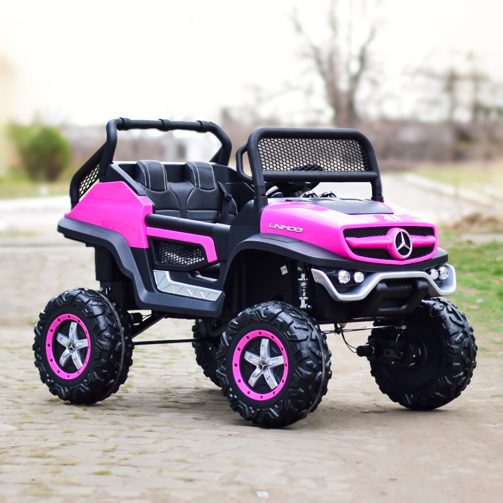 Masinuta electrica pentru 2 copii Mercedes UNIMOG 4x4 140W PREMIUM culoare Roz [4]