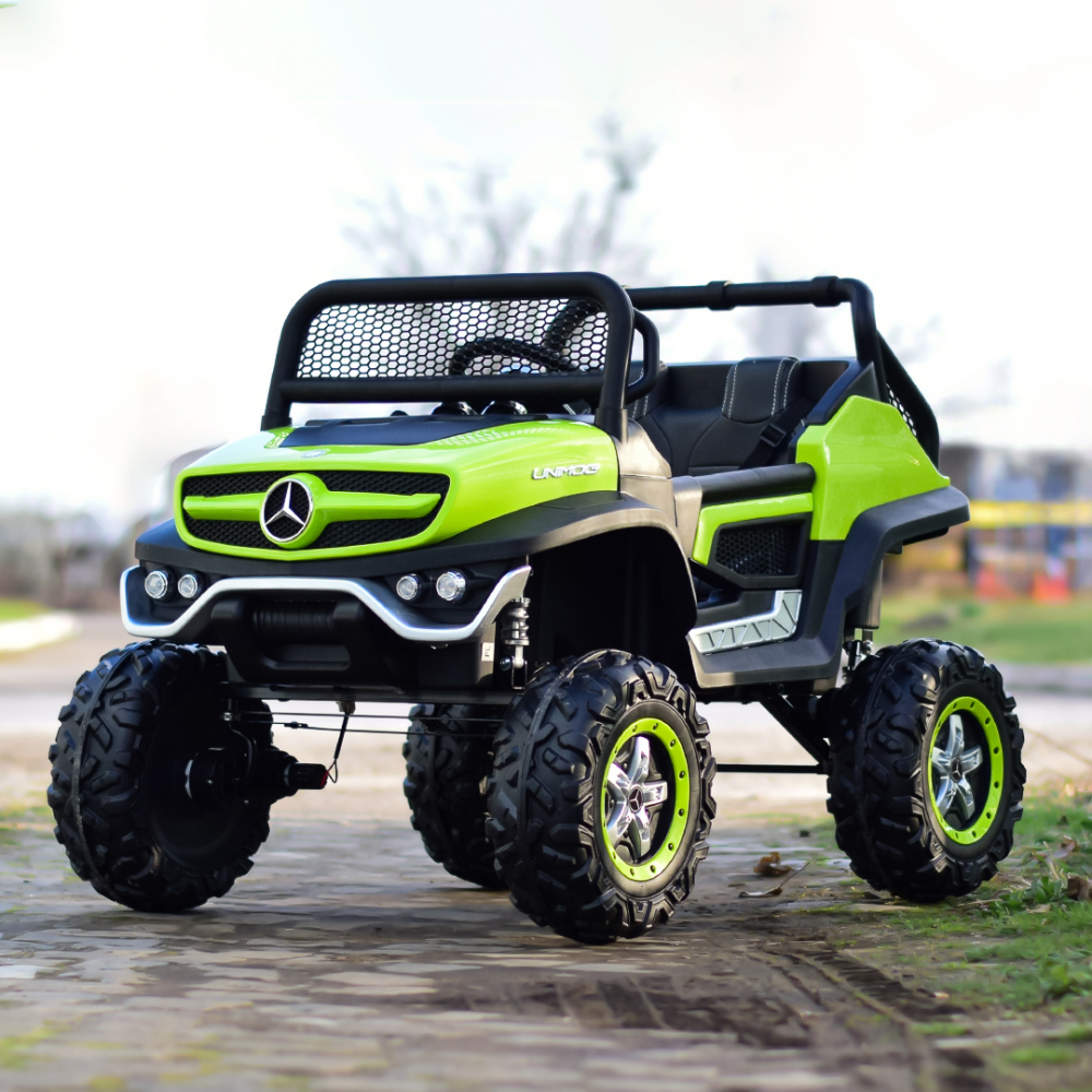 Masinuta electrica pentru 2 copii Mercedes UNIMOG 4x4 140W PREMIUM culoare Verde [4]