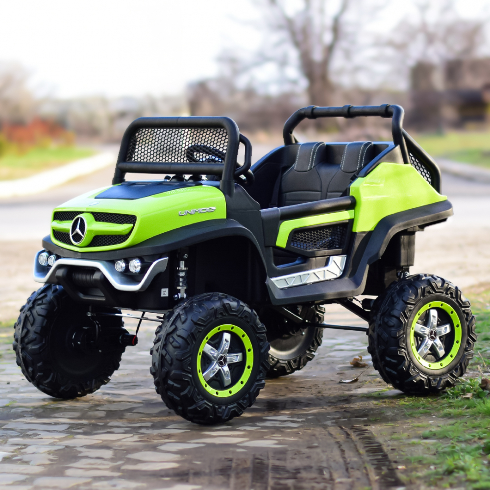 Masinuta electrica pentru 2 copii Mercedes UNIMOG 4x4 140W PREMIUM culoare Verde [8]