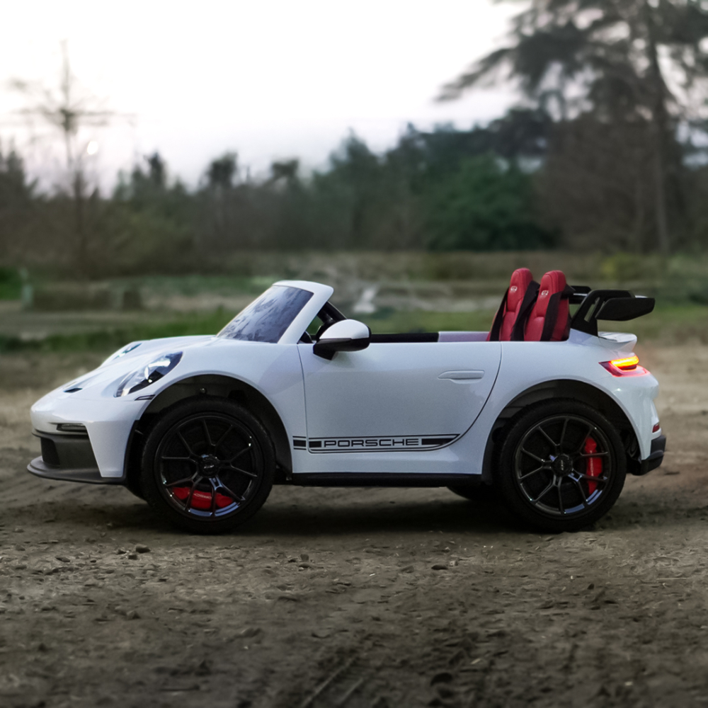 Masinuta electrica pentru 2 copii, Porsche 911 GT3 320W 24V 14Ah premium, culoare alba [5]