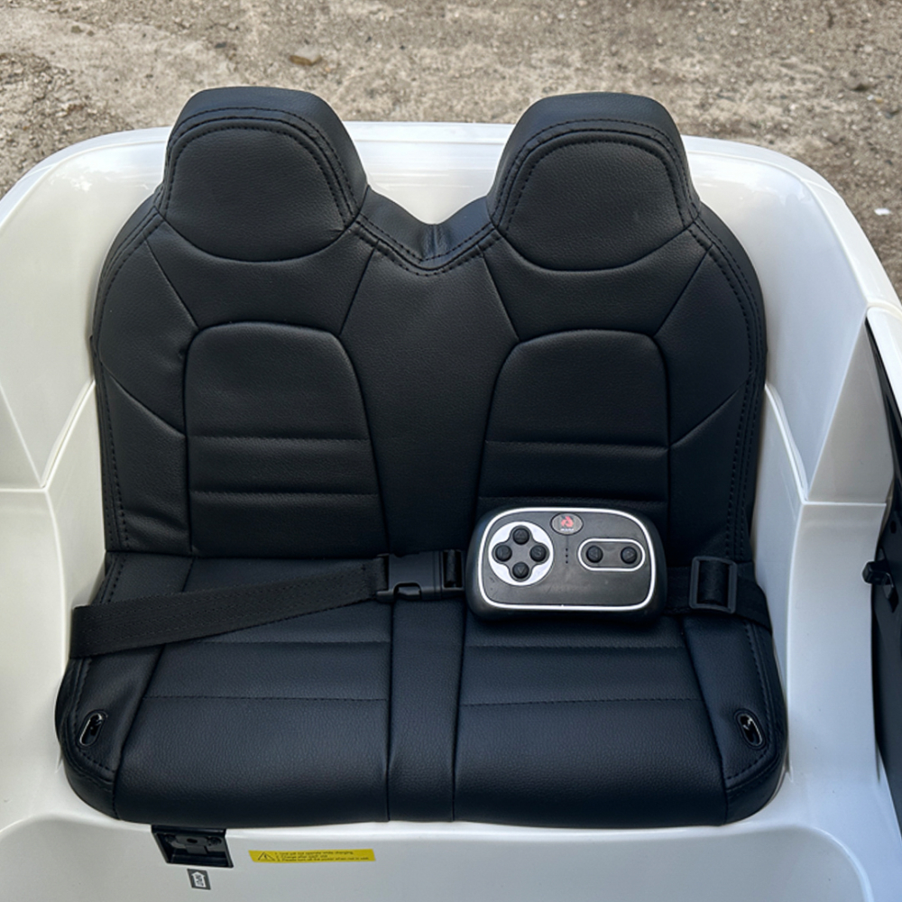 Masinuta electrica pentru 2 copii, Porsche Cayenne XXL, cu roti moi si scaun tapitat, 180W, 12V,  alba [20]