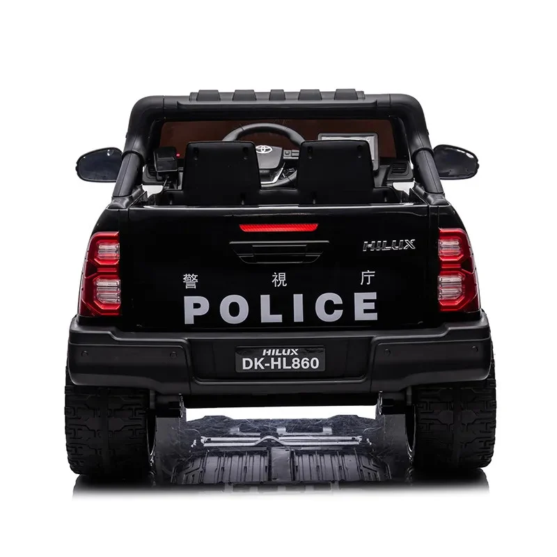 Masinuta electrica de politie, Toyota Hilux 4x4 180W 12V 14Ah PREMIUM, culoare Alba [20]