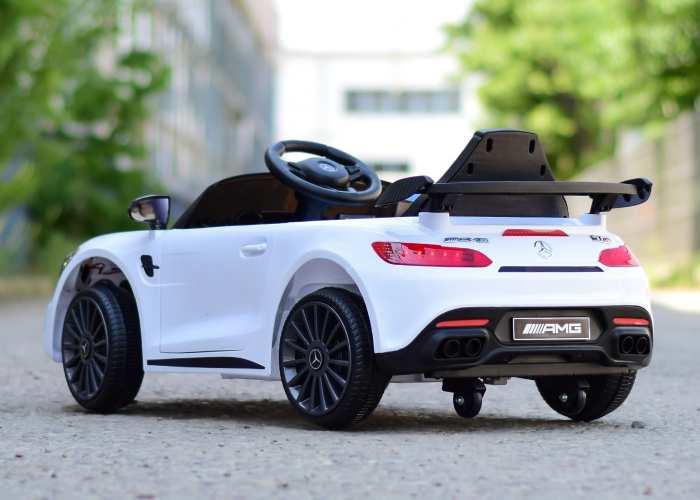 Masinuta electrica pentru copii 2-4 ani Mercedes-Benz AMG GT-R, 50W, 12V culoare alba [8]