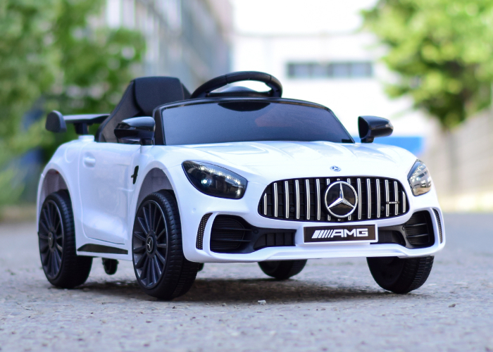 Masinuta electrica pentru copii 2-4 ani Mercedes-Benz AMG GT-R, 50W, 12V culoare alba [4]