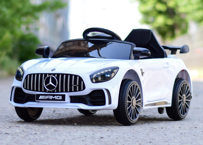 Masinuta electrica pentru copii 2-4 ani Mercedes-Benz AMG GT-R, 50W, 12V culoare alba [5]