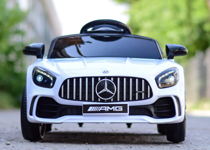 Masinuta electrica pentru copii 2-4 ani Mercedes-Benz AMG GT-R, 50W, 12V culoare alba [2]