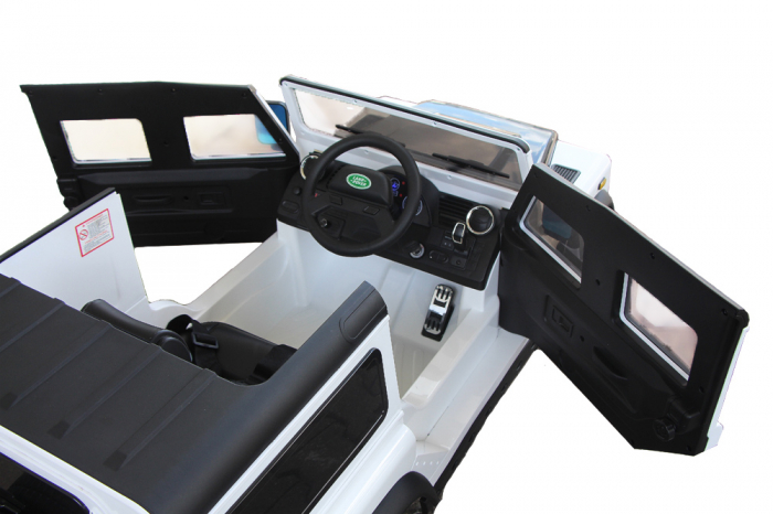 Masinuta electrica pentru copii Land Rover Defender alba [9]