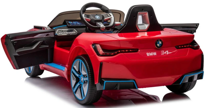 Masinuta electrica pentru copii, Bmw I4 70W 12V premium, scaun tapitat, roti EVA, bluetooth, culoare Rosu [15]