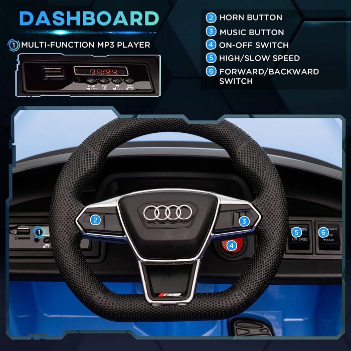 Masinuta electrica pentru copii Audi E-tron GT 60W 12V, culoare albastru [16]