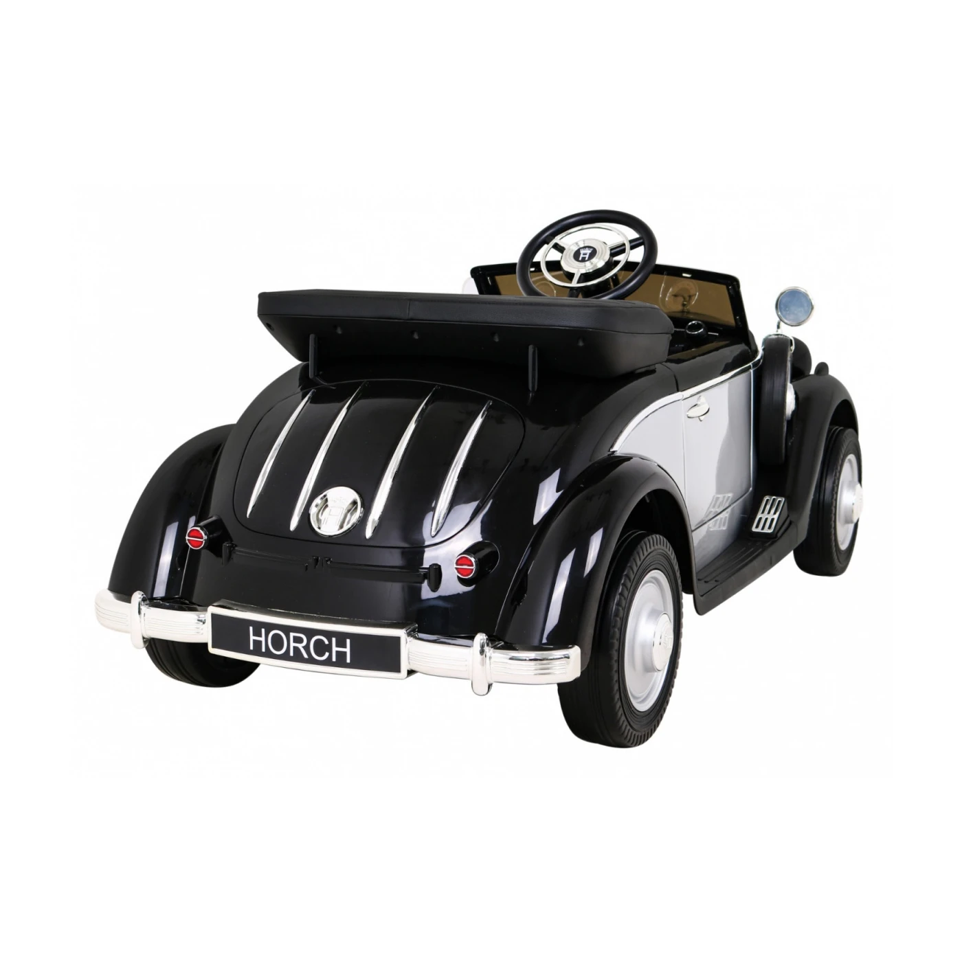 Masinuta electrica pentru copii Audi Horch 930V, putere 110W, echipare Premium, cu scaun pentru adult, negru cu argintiu [8]
