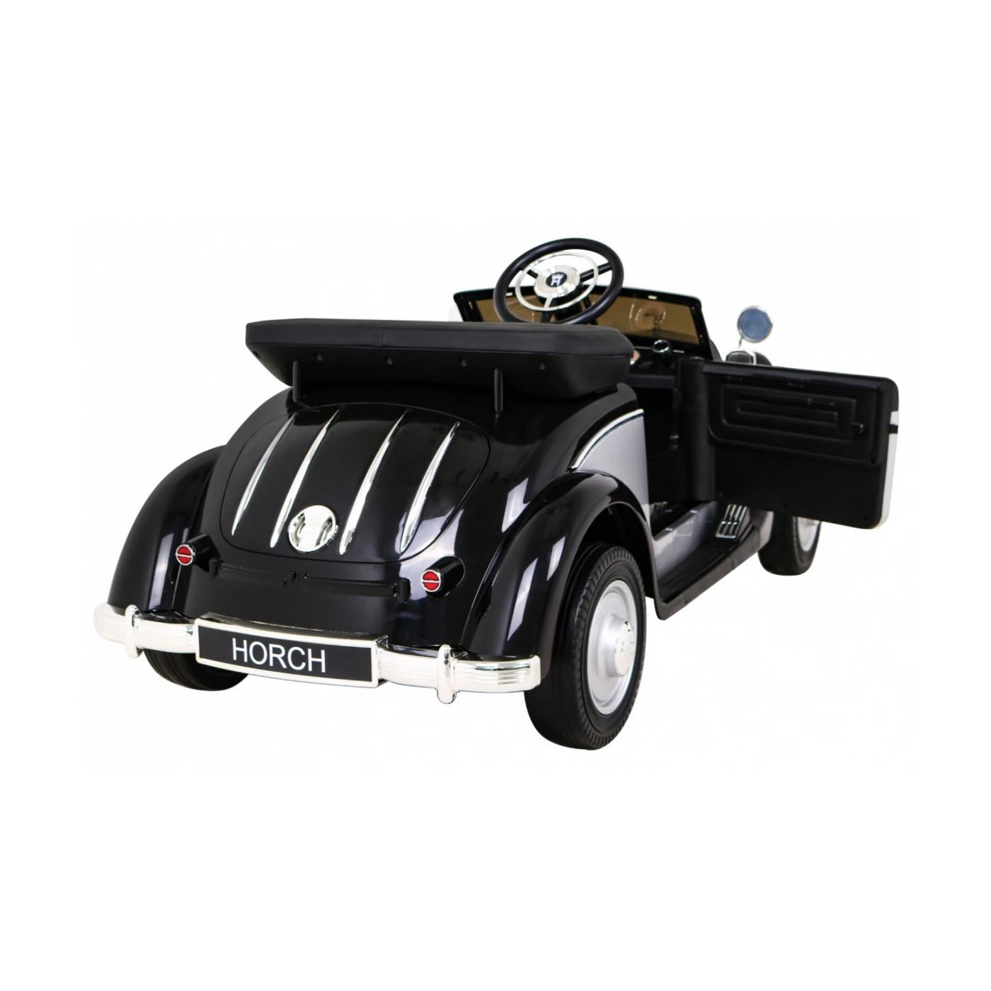 Masinuta electrica pentru copii Audi Horch 930V, putere 110W, echipare Premium, cu scaun pentru adult, negru cu argintiu [10]