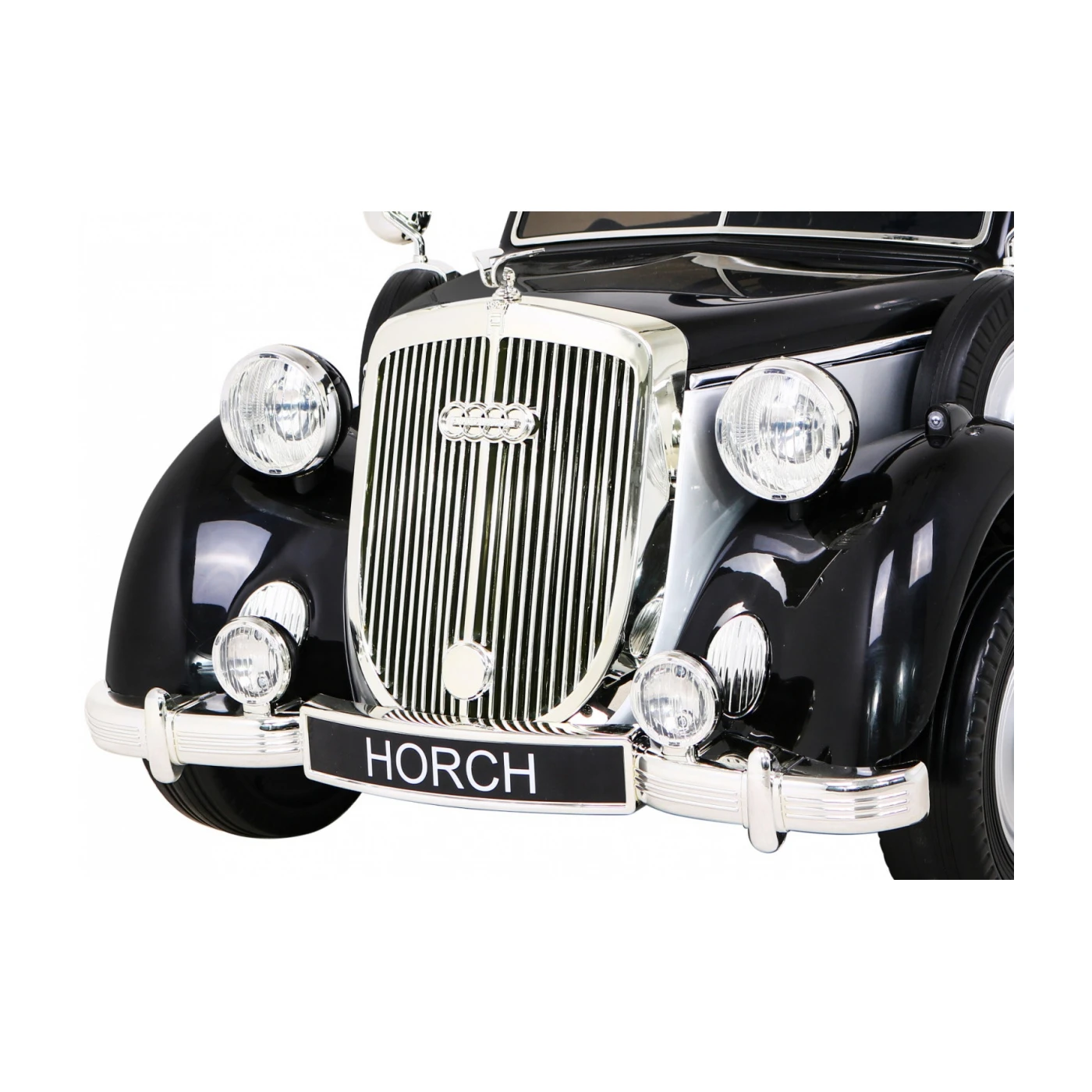 Masinuta electrica pentru copii Audi Horch 930V, putere 110W, echipare Premium, cu scaun pentru adult, negru cu argintiu [14]