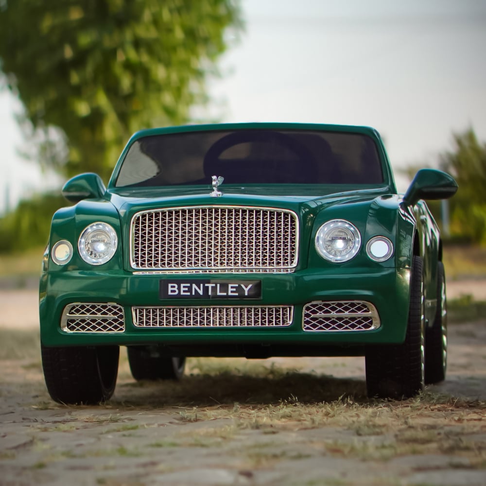 Masinuta electrica pentru copii Bentley Mulsanne 90W cu roti moi si scaun tapitat, verde [3]