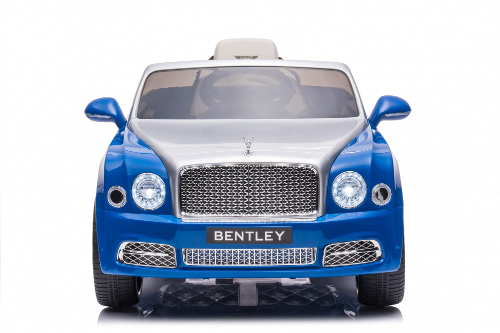 Masinuta electrica pentru copii Bentley Mulsanne 90W cu roti moi si scaun tapitat, albastru [2]