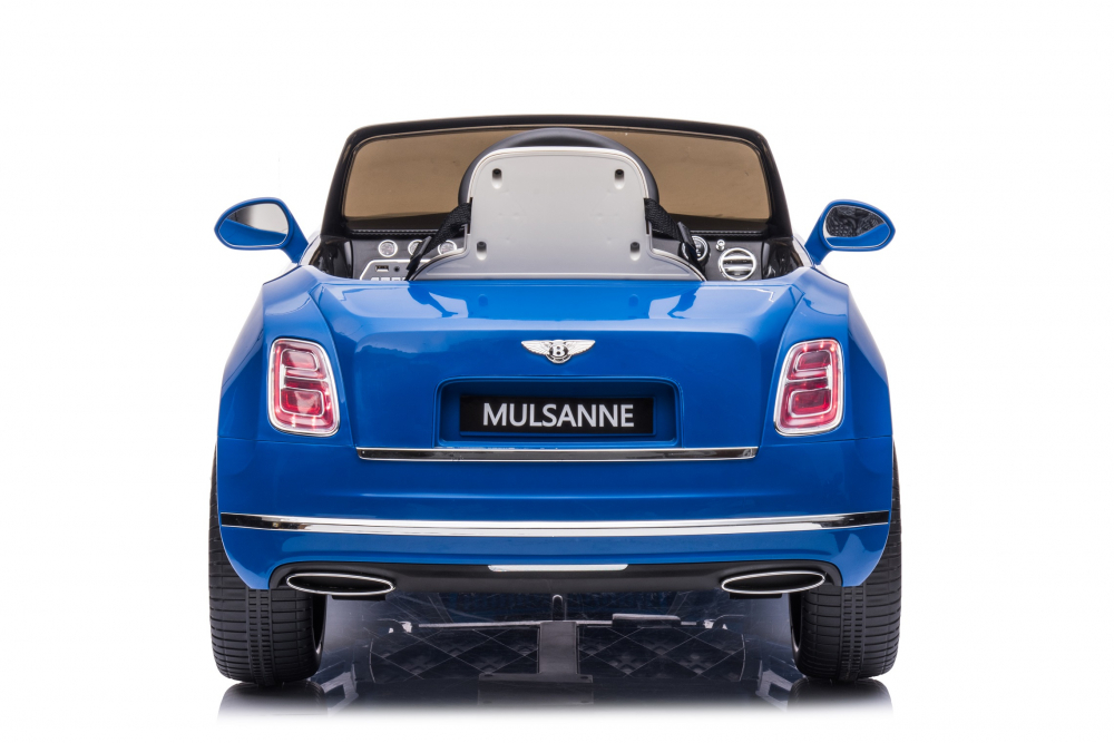 Masinuta electrica pentru copii Bentley Mulsanne 90W cu roti moi si scaun tapitat, albastru [6]