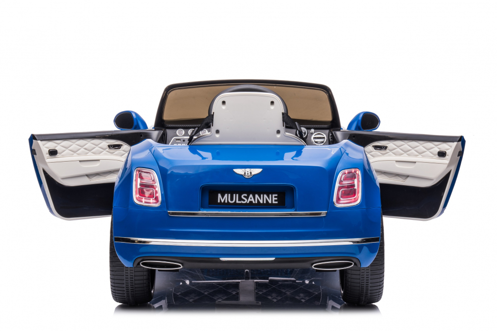 Masinuta electrica pentru copii Bentley Mulsanne 90W cu roti moi si scaun tapitat, albastru [11]