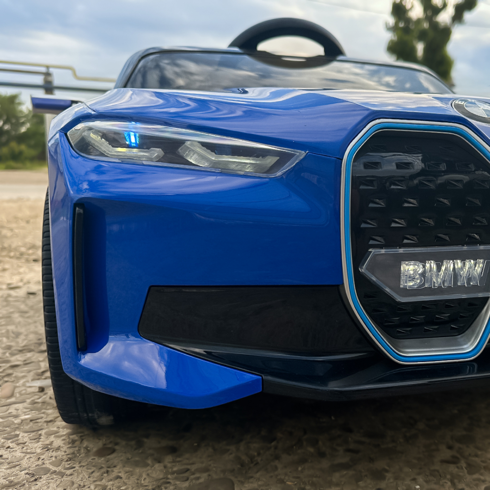 Masinuta electrica pentru copii, Bmw I4 70W 12V premium, bluetooth, roti EVA, scaun tapitat, culoare Albastru [18]