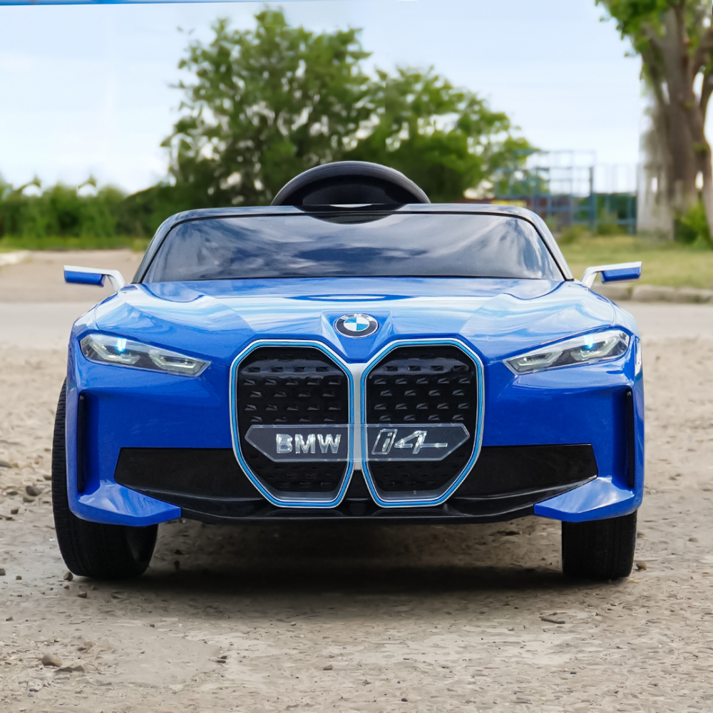 Masinuta electrica pentru copii, Bmw I4 70W 12V premium, bluetooth, roti EVA, scaun tapitat, culoare Albastru [2]