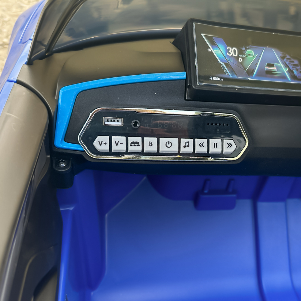 Masinuta electrica pentru copii, Bmw I4 70W 12V premium, bluetooth, roti EVA, scaun tapitat, culoare Albastru [15]