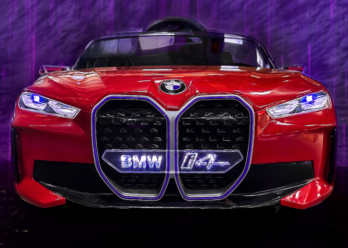 Masinuta electrica pentru copii, Bmw I4 70W 12V premium, scaun tapitat, roti EVA, bluetooth, culoare Rosu [4]