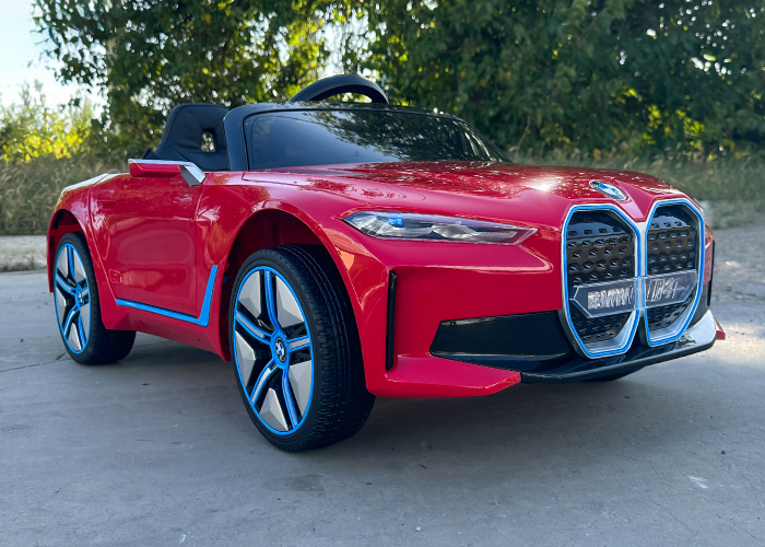 Masinuta electrica pentru copii, Bmw I4 70W 12V premium, scaun tapitat, roti EVA, bluetooth, culoare Rosu [5]