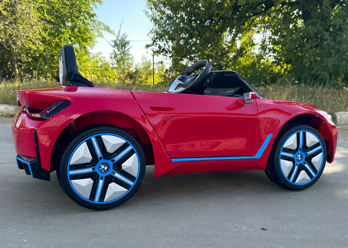 Masinuta electrica pentru copii, Bmw I4 70W 12V premium, scaun tapitat, roti EVA, bluetooth, culoare Rosu [7]