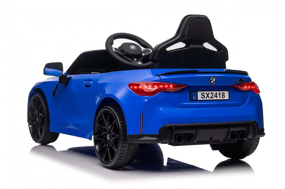 Masinuta electrica pentru copii, Bmw M4 90W 12V 7Ah, roti EVA, scaun tapitat, albastru [5]